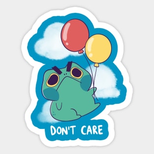 Frog doesn't Care Sticker